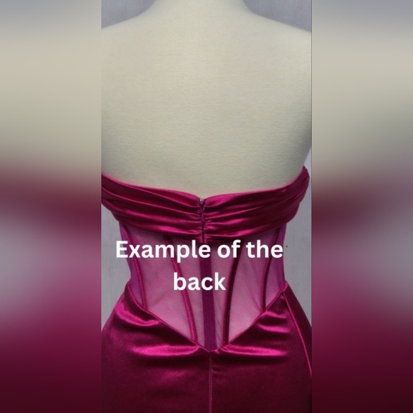 Jolie Strapless Satin Maxi Gown Bundle (Marigold) & Jewelry set - Picture 2 of 8